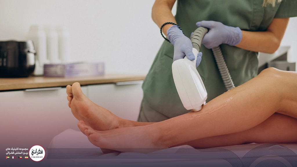 درد لیزر موهای زائد در ناحیه ساق پا