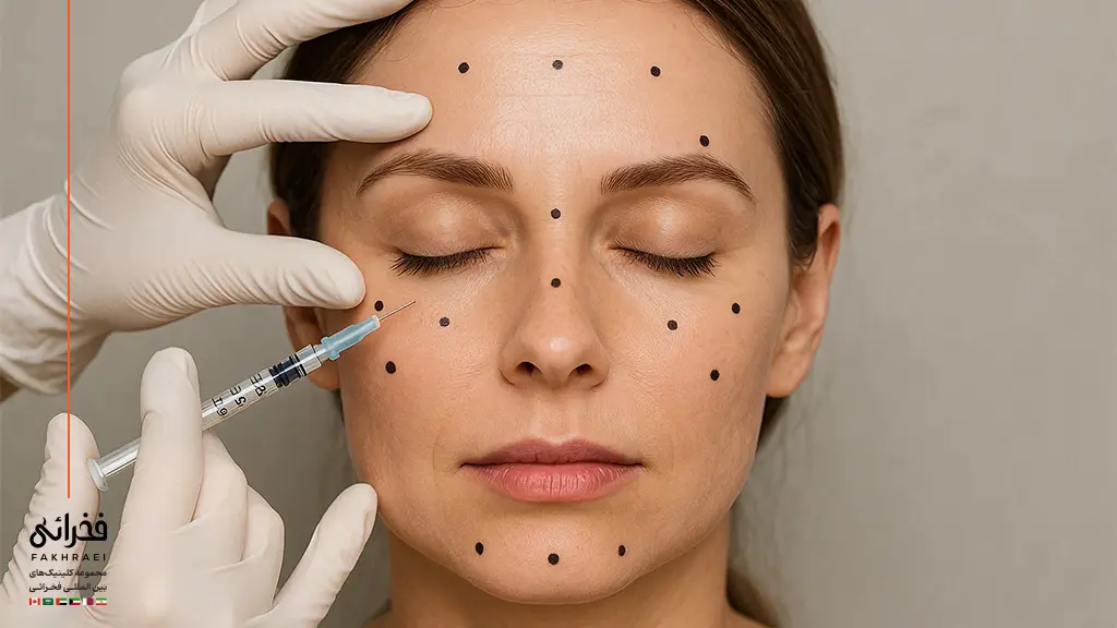 نواحی تزریق بوتاکس صورت