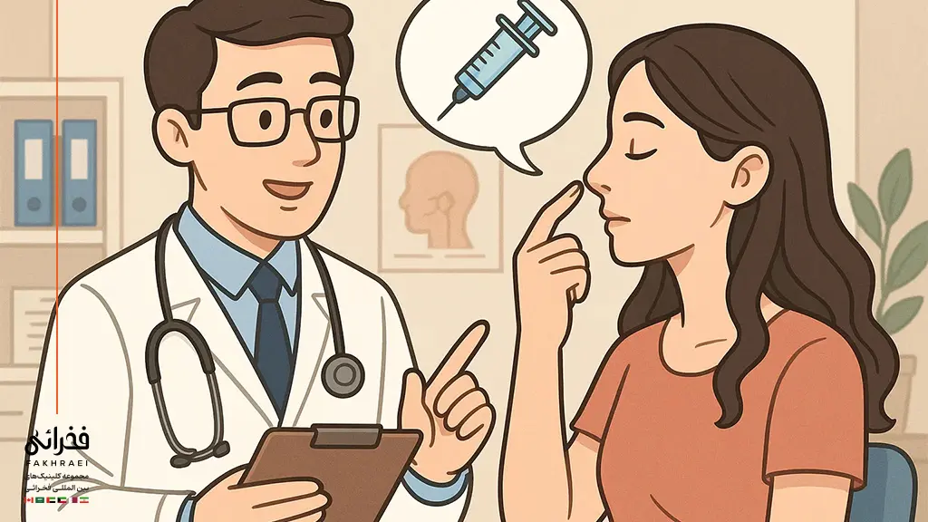مشاوره با پزشک برای بوتاکس بینی