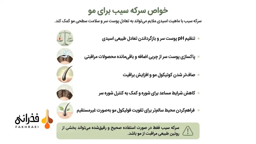 خواص سرکه سیب برای مو